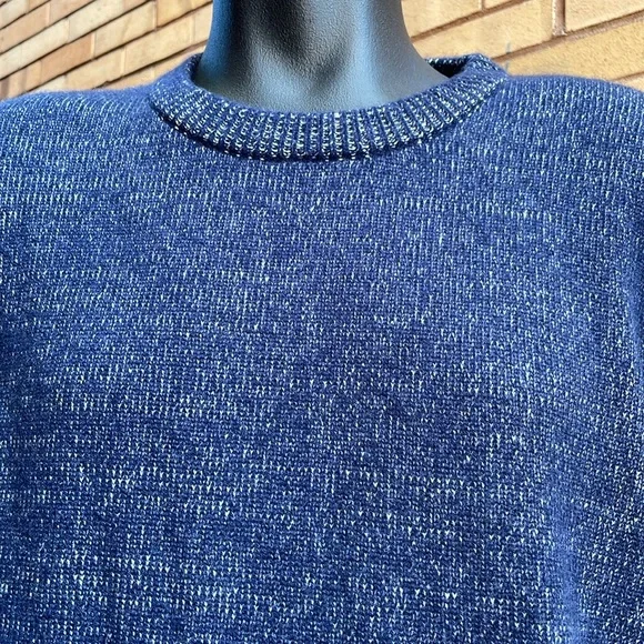 NWT Theory Hilles Crew Cashmere Wool Sweater Blue Baltic Stone XXL